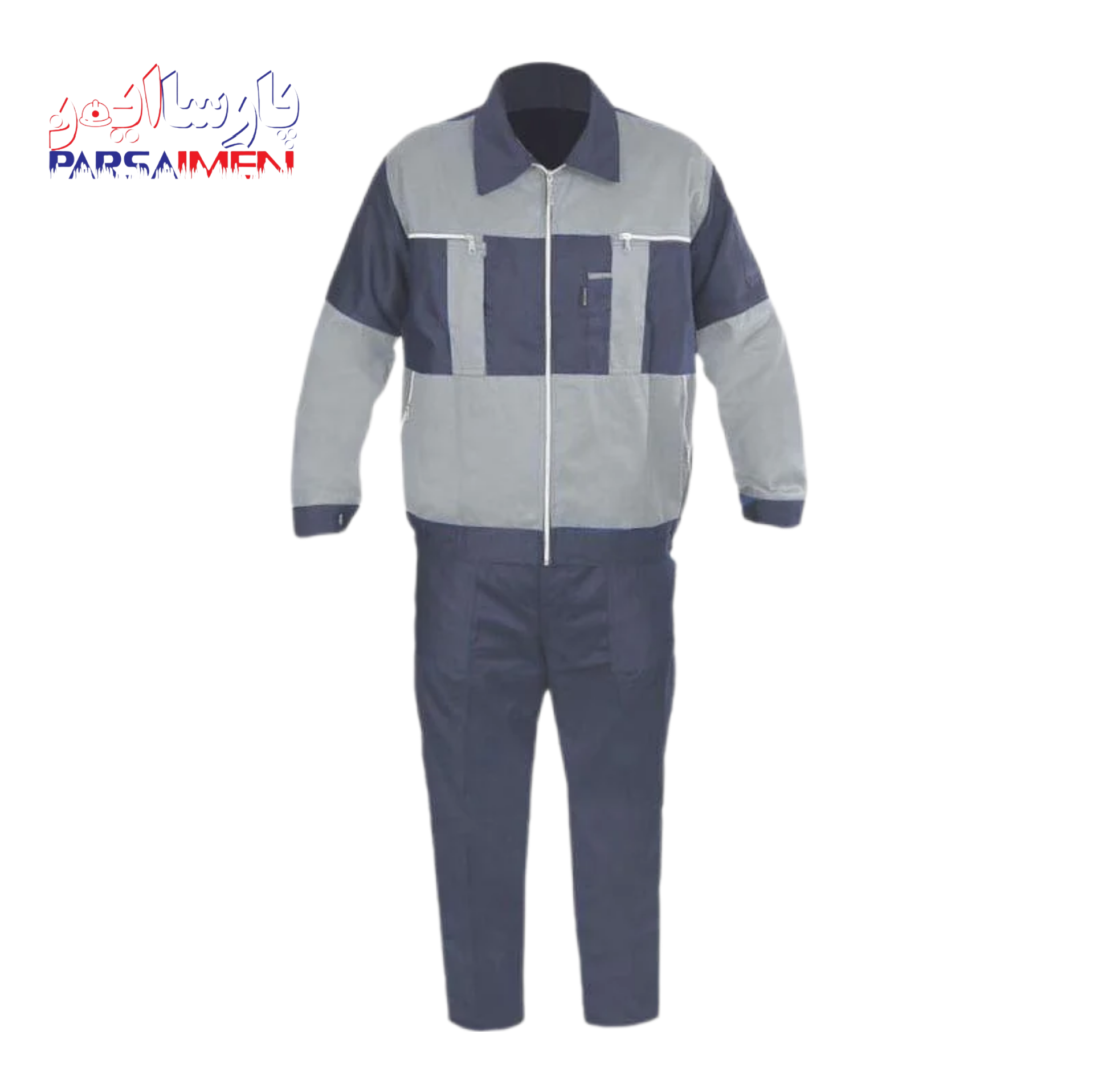 لباس کار سیلوری طوسی استخوانی