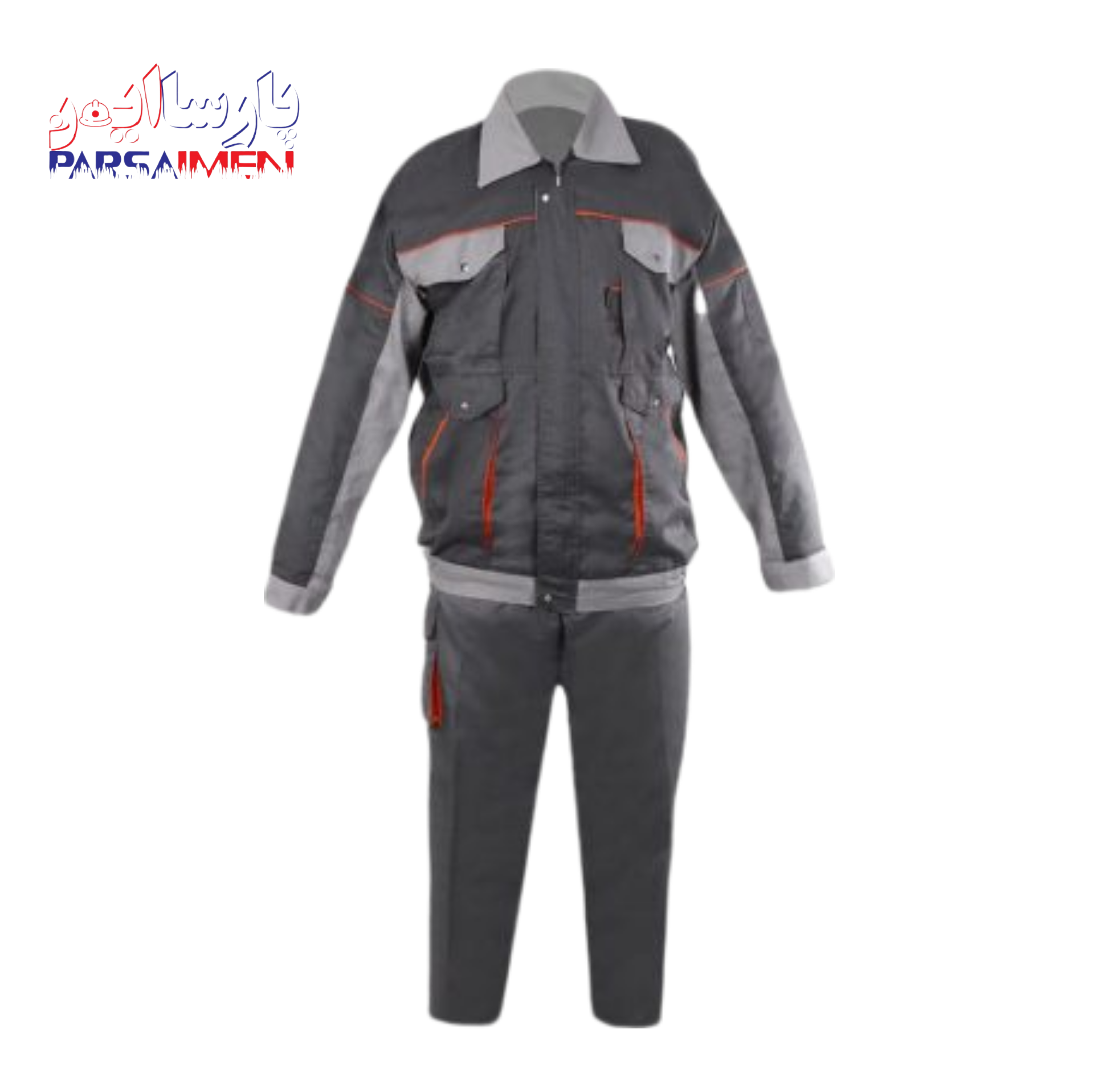لباس کار طرح بوفالو طوسی استخوانی