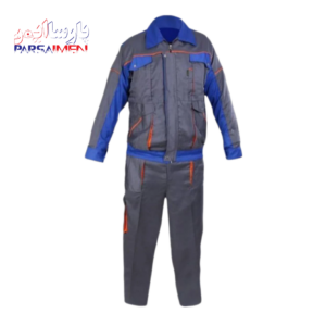 لباس کار طرح بوفالو طوسی آبی