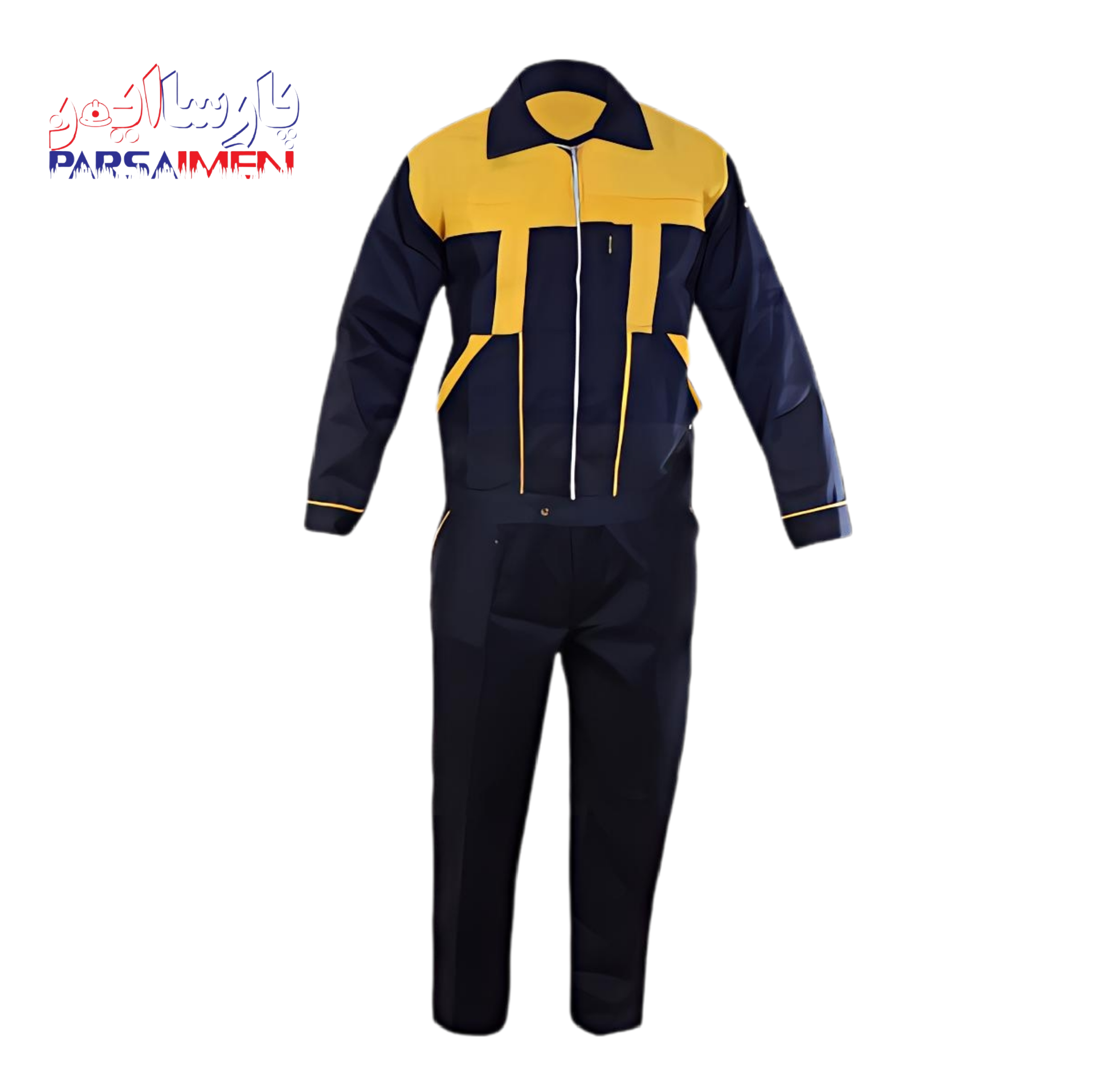 لباس کار آلفا مشکی زرد