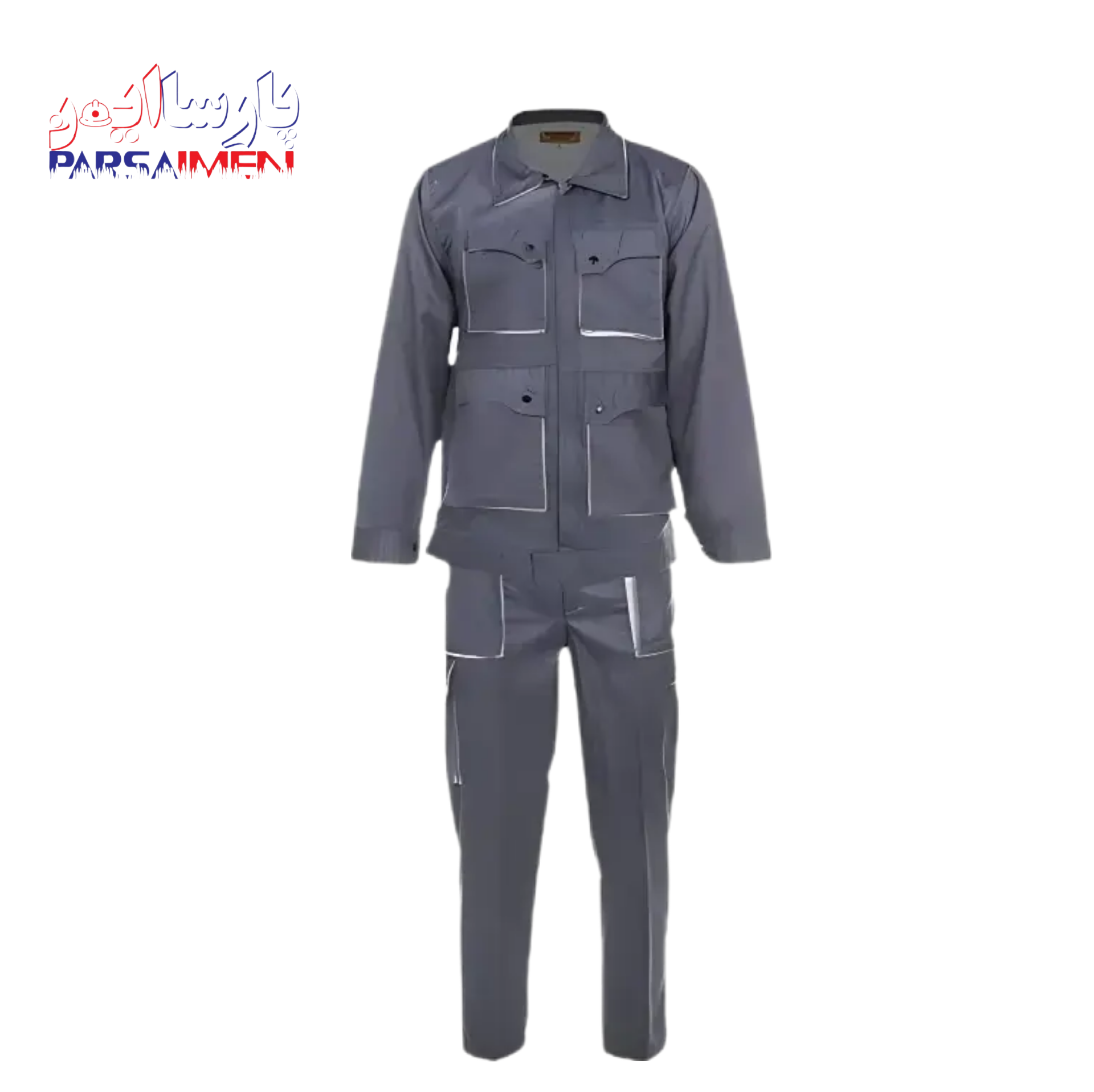 لباس کار ست ورک طوسی استخوانی