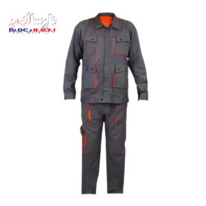 لباس کار ست ورک طوسی نارنجی