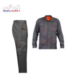 لباس کار ست ورک طوسی نارنجی