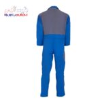 لباس کار یکسره نوار دار آبی طوسی