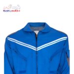 لباس کار یکسره نوار دار آبی طوسی
