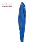 لباس کار یکسره نوار دار آبی طوسی