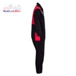 لباس کار یکسره نواردار مشکی قرمز
