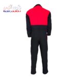 لباس کار یکسره نواردار مشکی قرمز