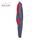 لباس کار یکسره نواردار طوسی قرمز