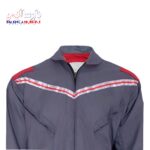 لباس کار یکسره نواردار طوسی قرمز