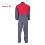 لباس کار یکسره نواردار طوسی قرمز