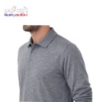 تیشرت کار آستین بلند ملانژ طوسی نوک مدادی