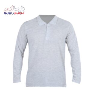 تیشرت کار آستین بلند ملانژ طوسی روشن