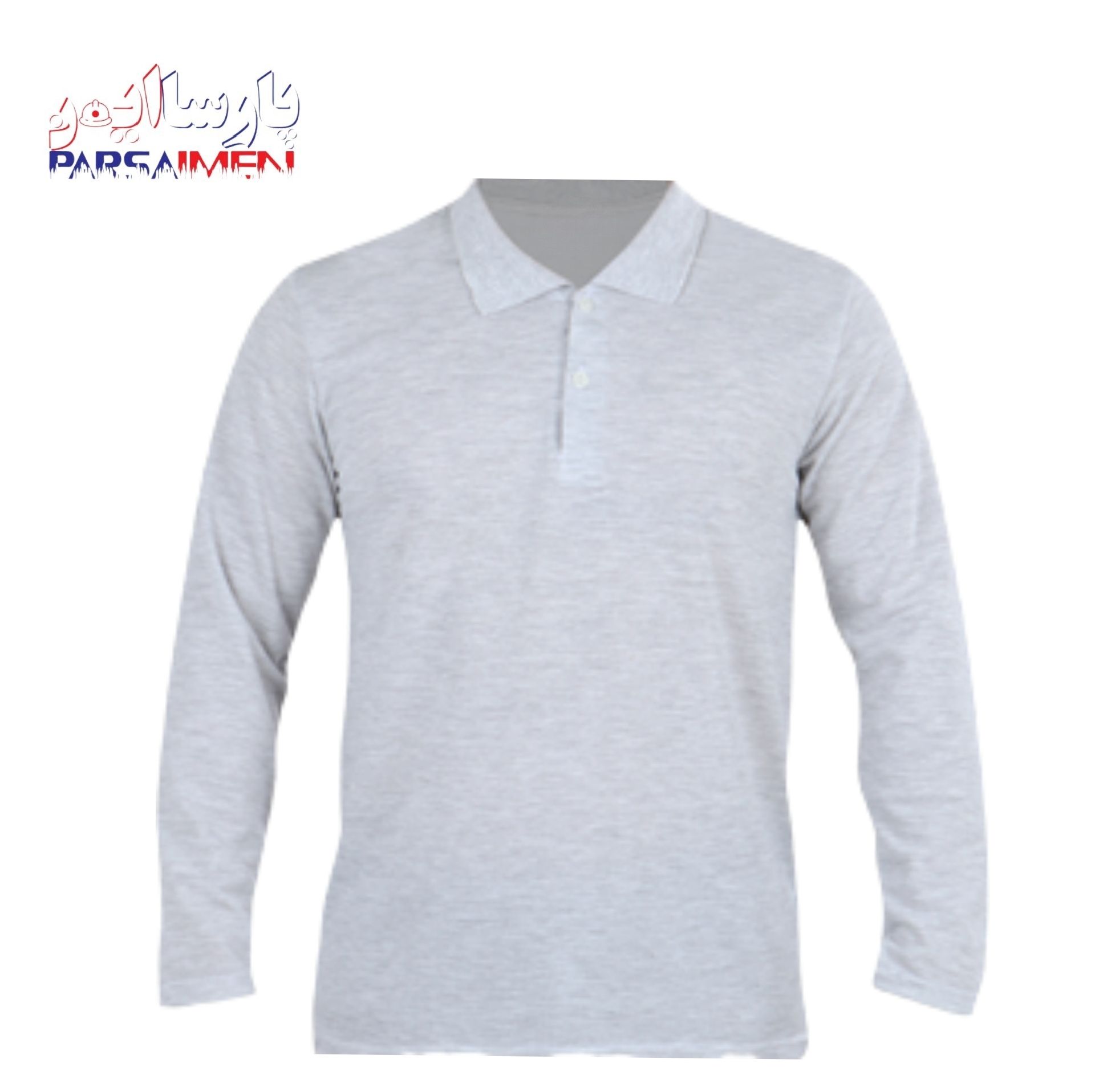 تیشرت کار آستین بلند ملانژ طوسی روشن