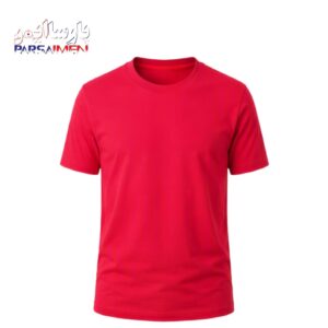 تیشرت کار یقه گرد پنبه قرمز