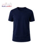 تیشرت کار یقه گرد پنبه سرمه ای