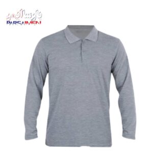 تیشرت کار آستین بلند ملانژ طوسی فیلی