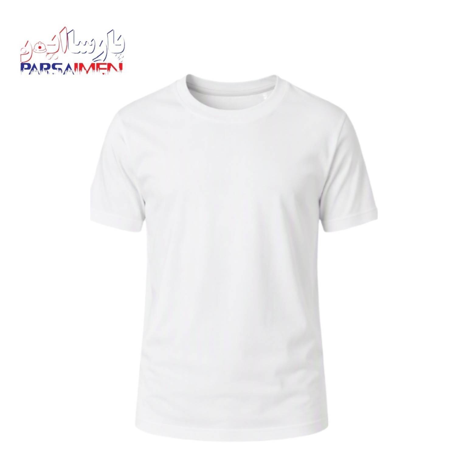 تیشرت کار یقه گرد پنبه سفید